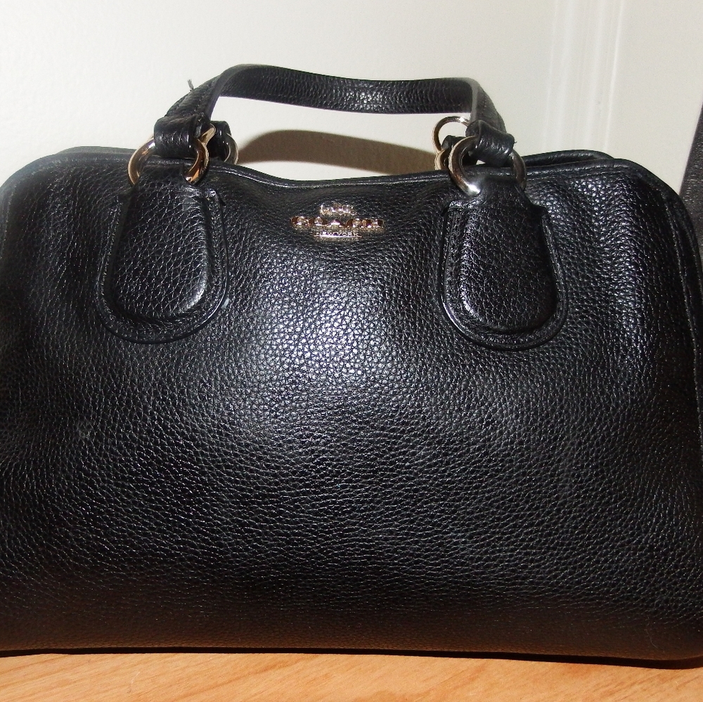 Coach Bags Coach Mini Nolita Black Pebbled Leather Satchel